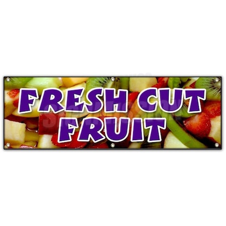 Signmission FRESH CUT FRUIT BANNER SIGN watermelon melon cantaloupe apple orange B-72 Fresh Cut Fruit